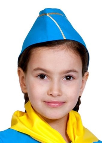 Пилотка голубая с золотым кантом детская КФ-5251