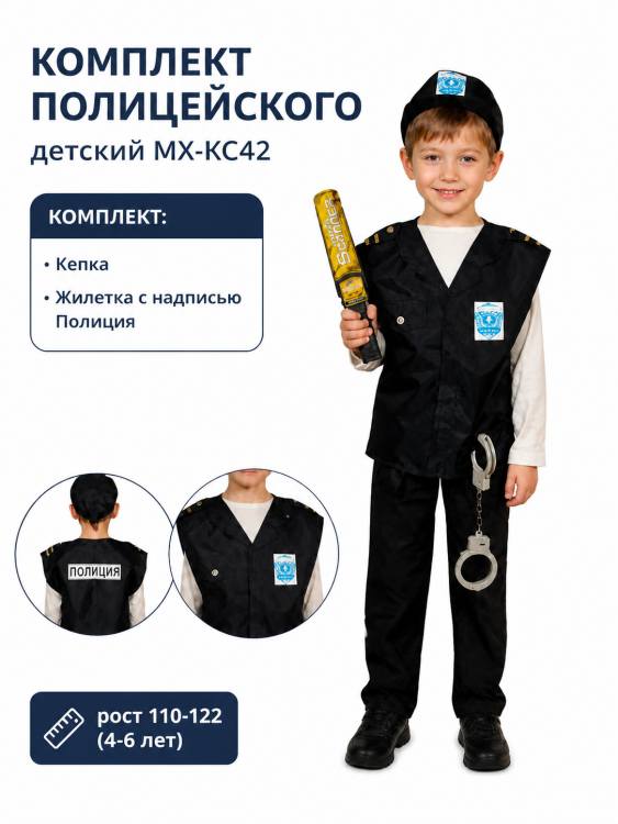 Комплект полицейского детский МХ-КС42