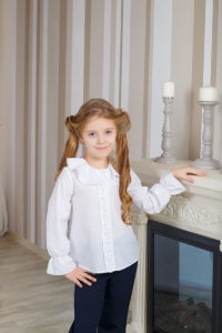 Блузка белая для девочки Ася ЕК-БЛУЗА-АСЯБ