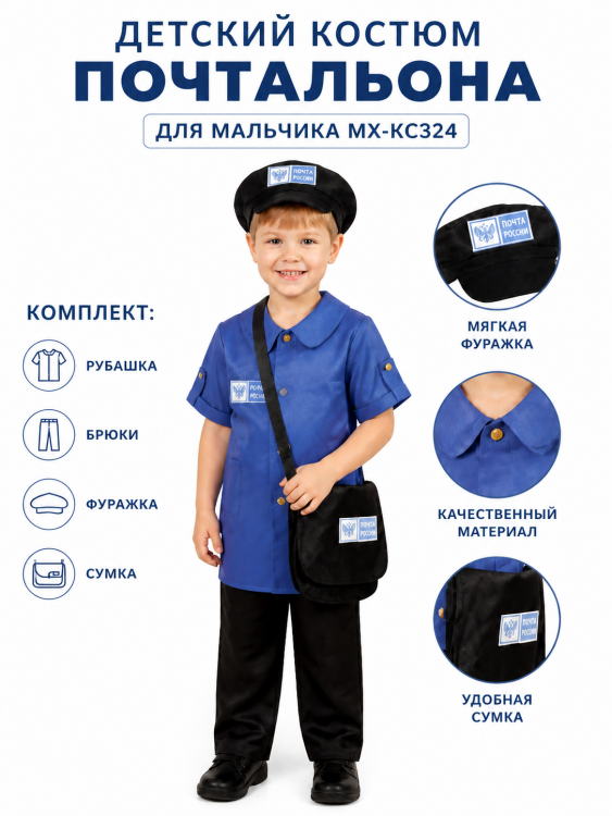 Детский костюм почтальона для мальчика МХ-КС324