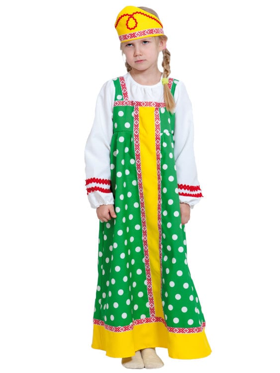 Костюм Аленушки в зеленом для девочки КФ-5078