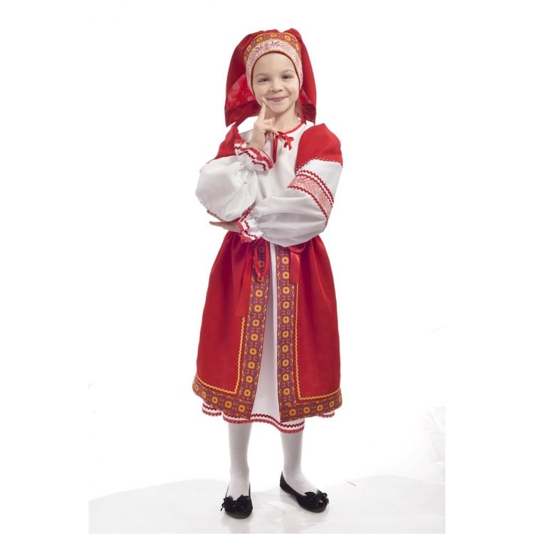 Костюм народный с красной поневой ПФ-P0108