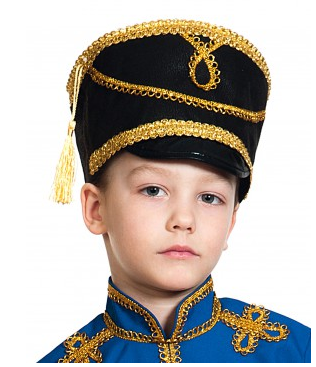Кивер гусар текстиль чёрный детский КФ-5279