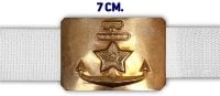 Детский ремень моряка белый с пластиковой пряжкой КВ-реммб Детский ремень моряка белый с пластиковой пряжкой КВ-реммб